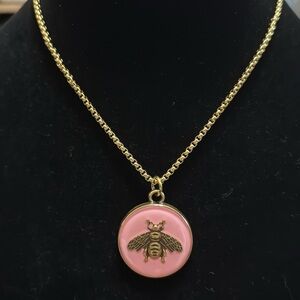 Gold Gucci Bee Pendant Necklace